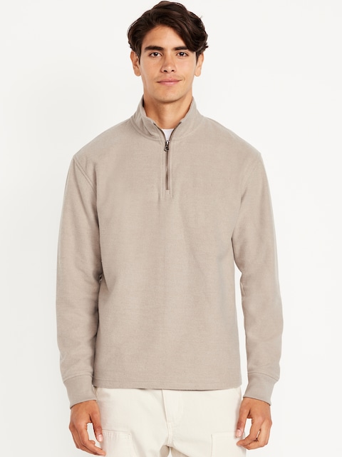 Quarter-Zip Fleece Pullover - Oatmeal