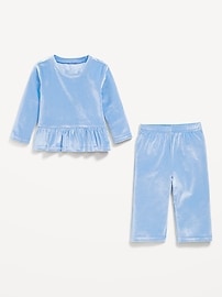 Image number 2 showing, Cozy Velour Peplum Top and Pants Set for Baby