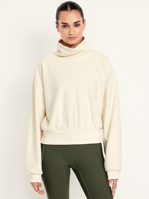 Oversized Performance Microfleece Sweatshirt - Howlite