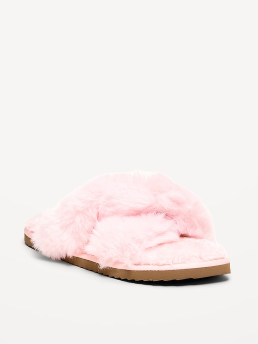 Image number 4 showing, Faux-Fur Twist-Front Slippers for Women