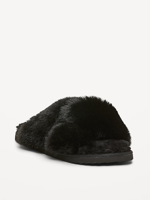 Image number 1 showing, Faux-Fur Twist-Front Slippers for Women