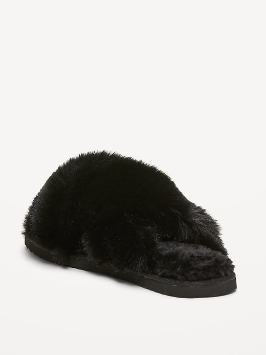 Image number 4 showing, Faux-Fur Twist-Front Slippers for Women