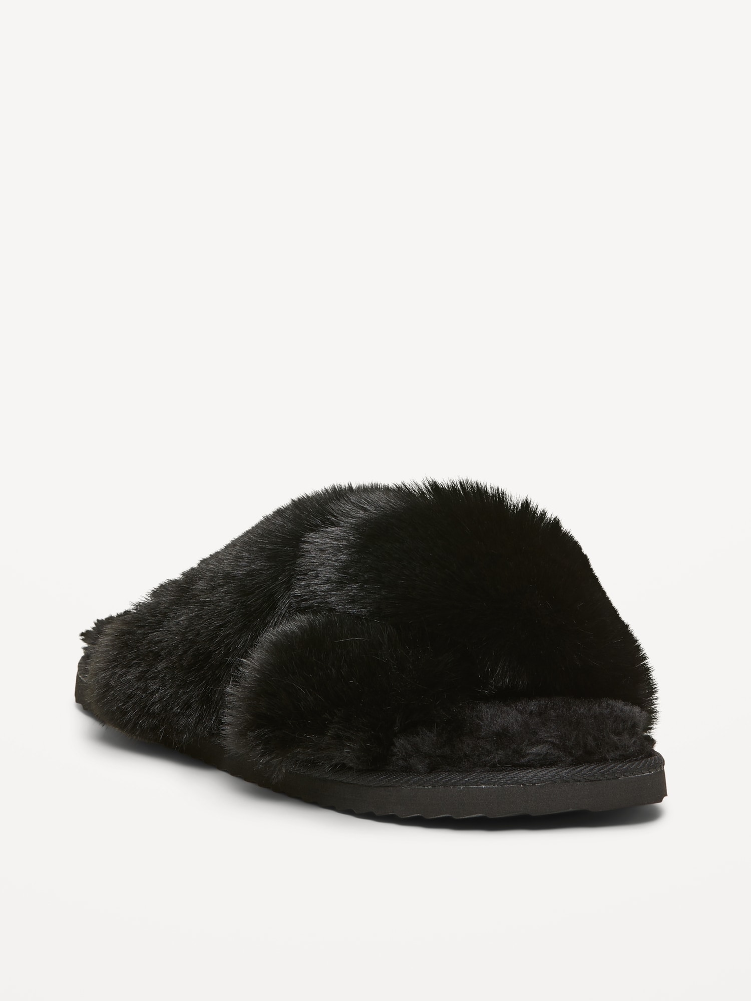 Faux-Fur Twist-Front Slippers for Women
