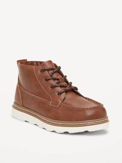 Faux-Leather Lace-Up Boots for Boys