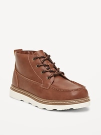Image number 1 showing, Faux-Leather Lace-Up Boots for Boys