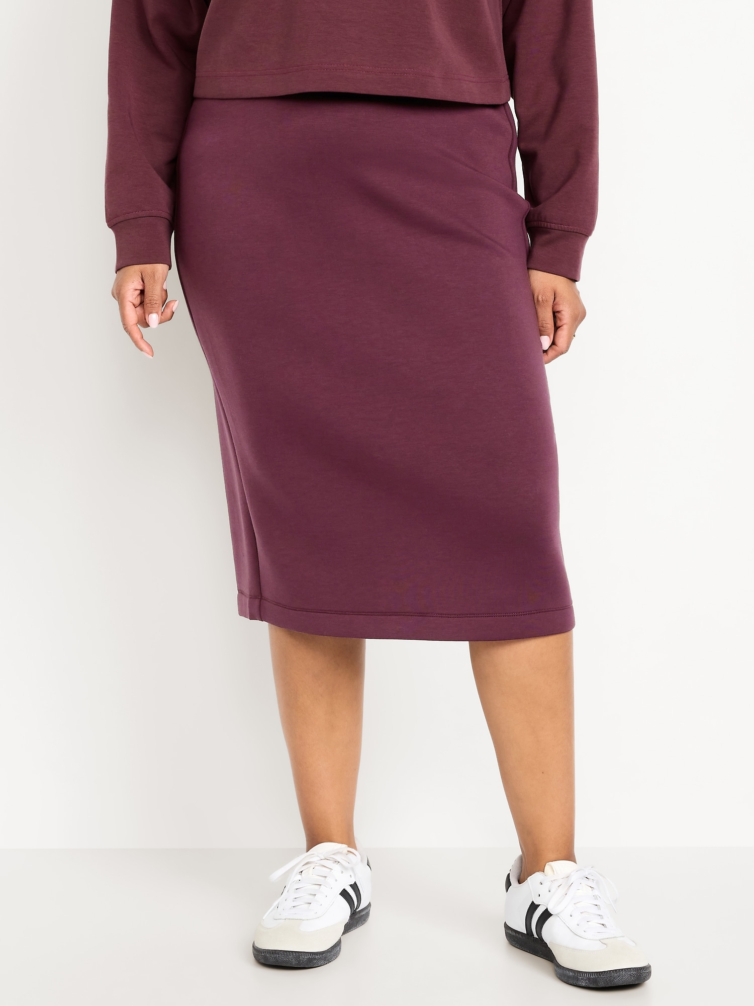 Extra High-Waisted Bounce Fleece Midi Skirt