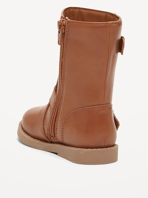 Image number 3 showing, Faux-Leather Buckled Boots for Toddler Girls