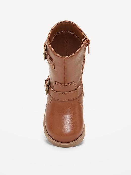 Image number 2 showing, Faux-Leather Buckled Boots for Toddler Girls