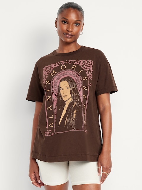 Oversized Alanis Morissette™ T-Shirt - Earthen