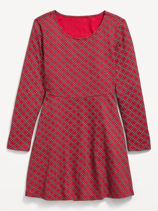 Image number 1 showing, Printed Long-Sleeve Fit and Flare Dress for Girls