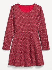 Image number 1 showing, Printed Long-Sleeve Fit and Flare Dress for Girls