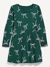 Image number 1 showing, Printed Long-Sleeve Fit and Flare Dress for Girls