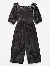 Image number 3 showing, Smocked Velvet Jumpsuit for Toddler Girls