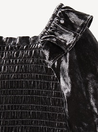 Image number 4 showing, Smocked Velvet Jumpsuit for Toddler Girls