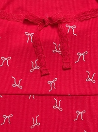 Image number 4 showing, Fitted Long-Sleeve Lace-Tie Ribbed T-Shirt for Girls
