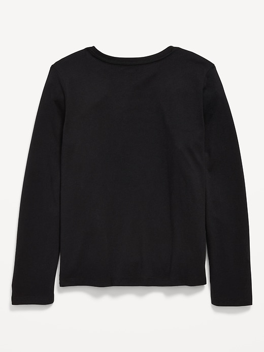 Image number 2 showing, Softest Long-Sleeve Heart-Pocket T-Shirt for Girls