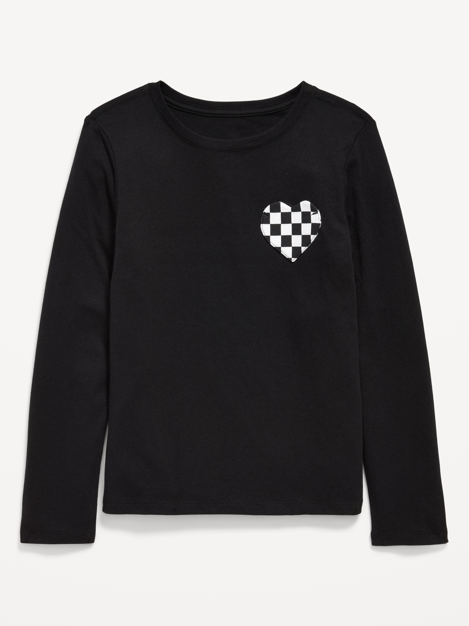 Softest Long-Sleeve Heart-Pocket T-Shirt for Girls