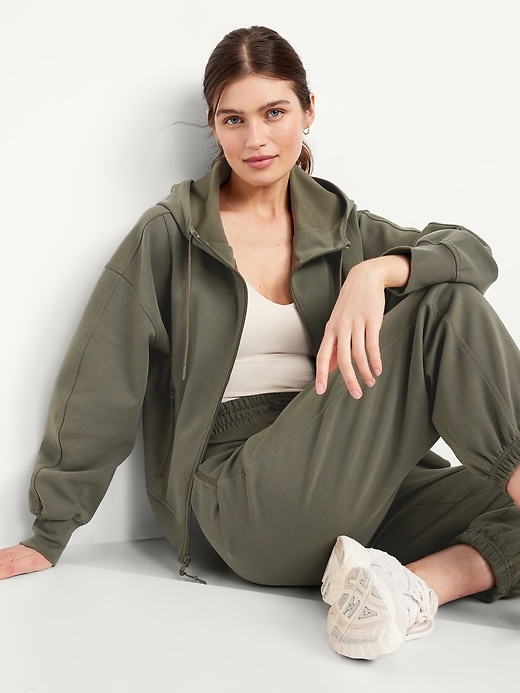 Image number 3 showing, Dynamic Fleece Oversized Full-Zip Hoodie Sweatshirt