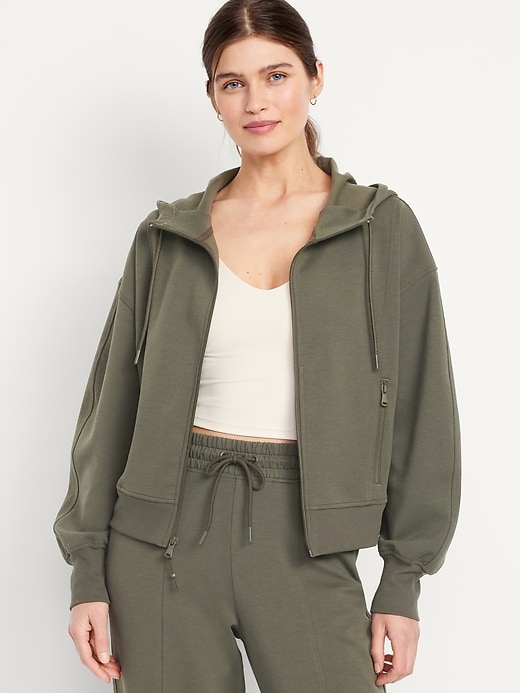 Image number 1 showing, Dynamic Fleece Oversized Full-Zip Hoodie Sweatshirt