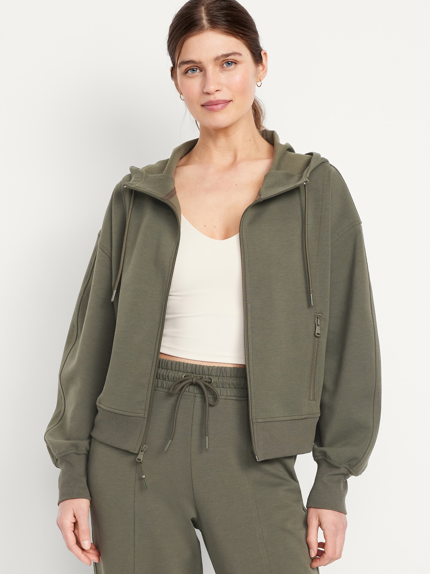 Image number 1 showing, Dynamic Fleece Oversized Full-Zip Hoodie Sweatshirt