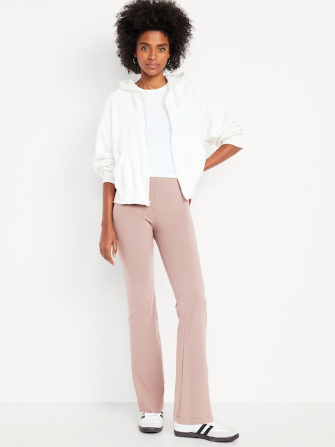 High-Waisted Fashion Flare Leggings - Earthy Mauve