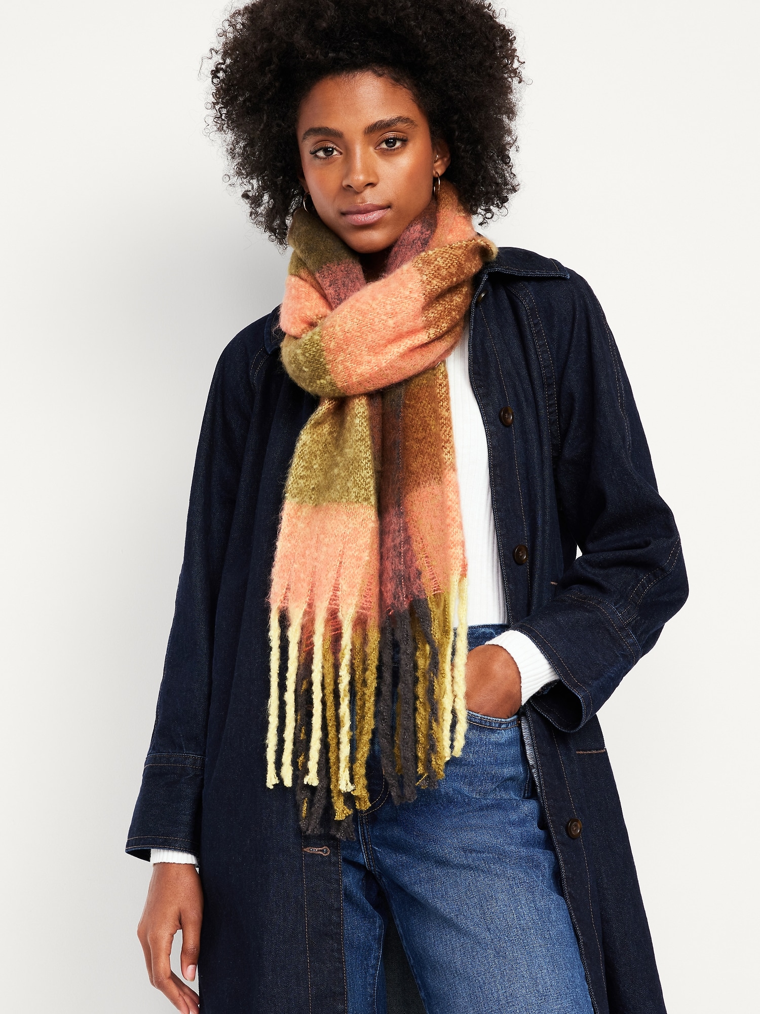 Brushed Fringed Scarf
