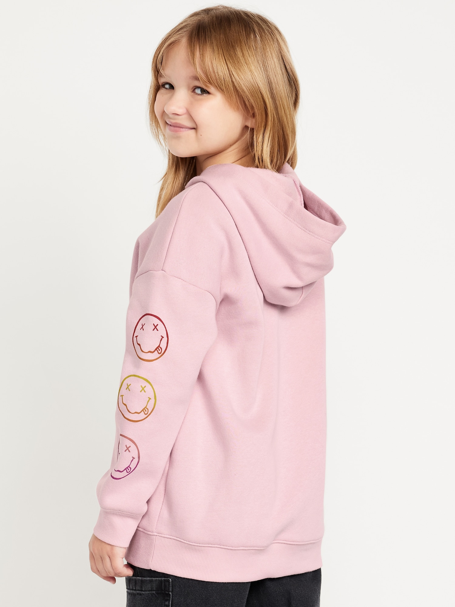 Nirvana™ Oversized Graphic Tunic Pullover Hoodie for Girls