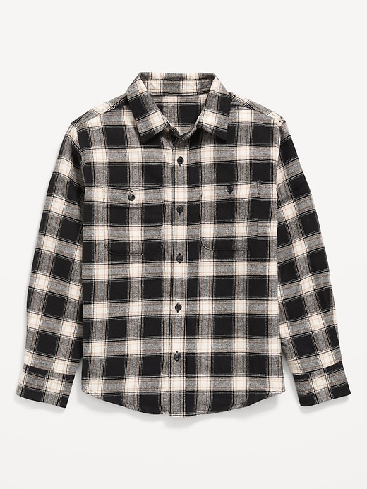 Image number 1 showing, Long-Sleeve Pocket Plaid Flannel Shirt for Boys
