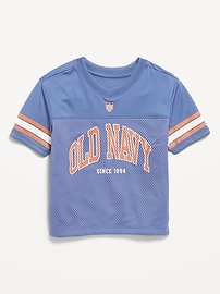 Image number 1 showing, Oversized Mesh Logo-Graphic Football T-Shirt for Toddler Boys