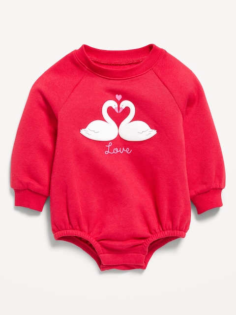 Printed Long-Sleeve Fleece One-Piece Romper for Baby