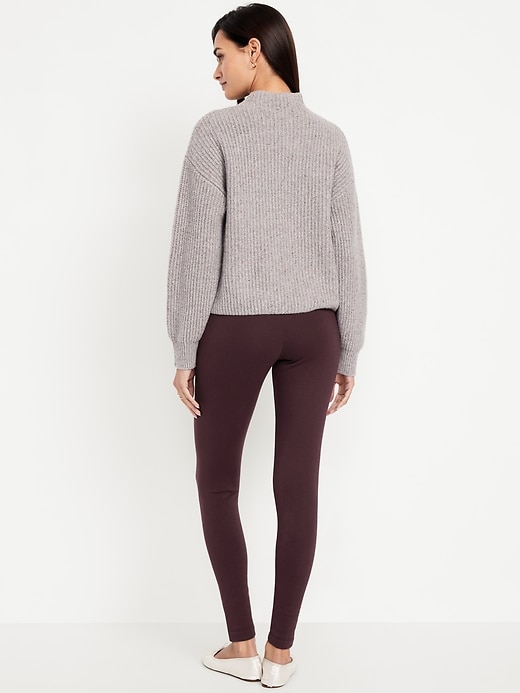 Image number 2 showing, High-Waisted Fleece-Lined Ankle Leggings