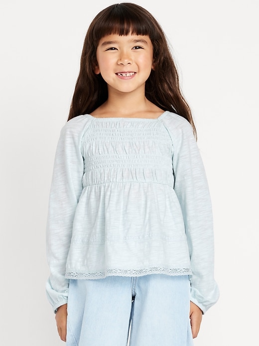 Printed Long-Sleeve Thermal-Knit T-Shirt for Girls