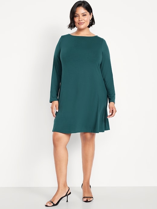 Image number 7 showing, Long-Sleeve Mini Swing Dress