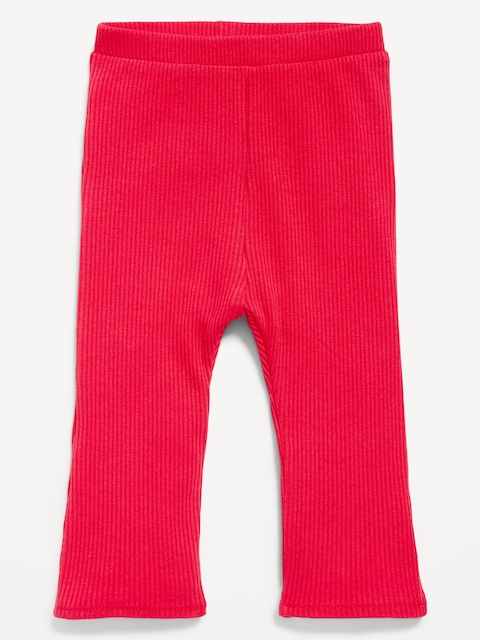 Ribbed Flare Leggings for Baby - Roma Red