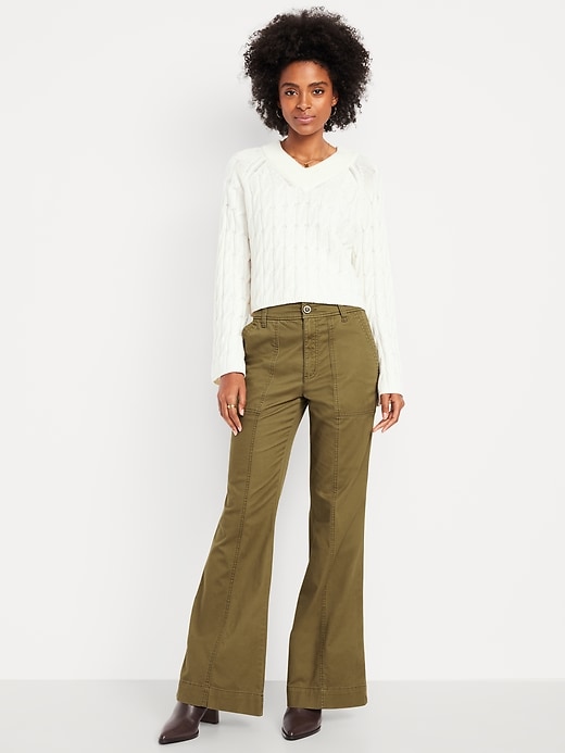 Image number 1 showing, Mid-Rise Flare Pants
