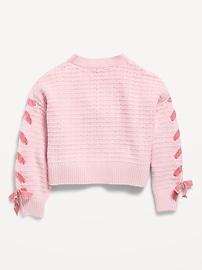 Image number 3 showing, SoSoft Bow-Tie Cardigan Sweater for Girls