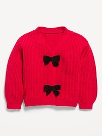 Image number 1 showing, SoSoft Bow Cardigan Sweater for Toddler Girls