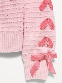Image number 5 showing, SoSoft Bow-Tie Cardigan Sweater for Girls