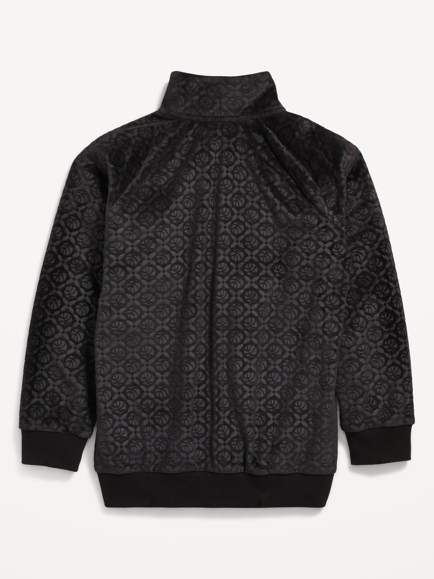 Oversized Embossed Velour Track Jacket for Boys