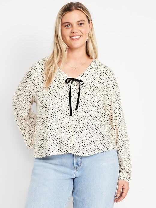 Image number 7 showing, Crepe Button-Down Top