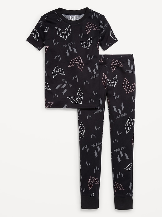 Image number 2 showing, Messi™ Gender-Neutral Snug-Fit Graphic Pajama Set for Kids