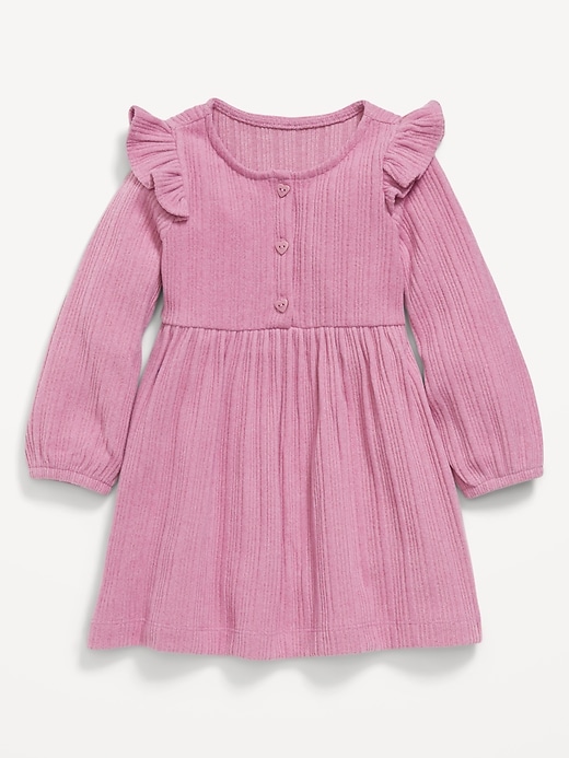 Image number 1 showing, Long-Sleeve Cozy-Knit Dress for Toddler Girls