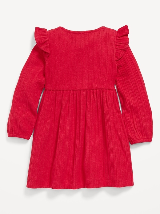 Image number 3 showing, Long-Sleeve Cozy-Knit Dress for Toddler Girls