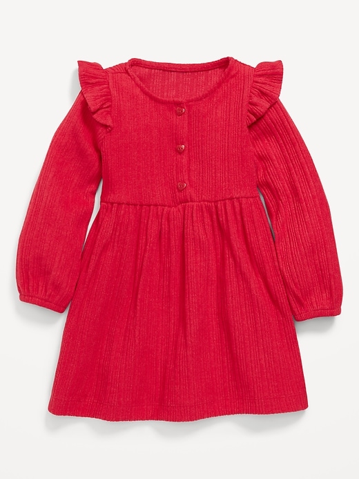 Image number 2 showing, Long-Sleeve Cozy-Knit Dress for Toddler Girls