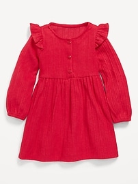 Image number 2 showing, Long-Sleeve Cozy-Knit Dress for Toddler Girls