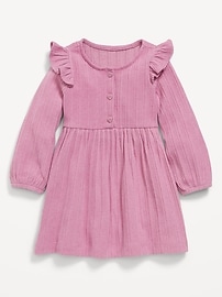 Image number 1 showing, Long-Sleeve Cozy-Knit Dress for Toddler Girls