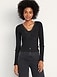 Lace-Trim V-Neck Ribbed Top - image 2
