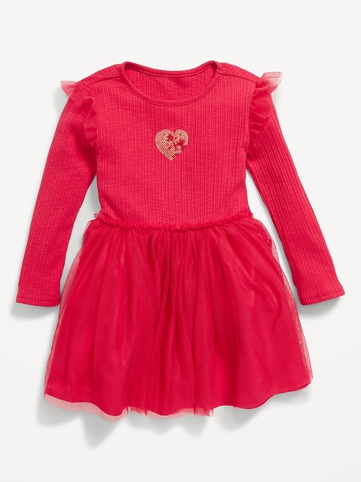 Long-Sleeve Fit and Flare Tutu Dress for Toddler Girls