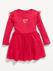 Image number 2 showing, Long-Sleeve Fit and Flare Tutu Dress for Toddler Girls