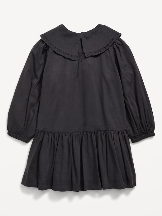 Image number 2 showing, Long-Sleeve Embroidered Collared Dress for Toddler Girls
